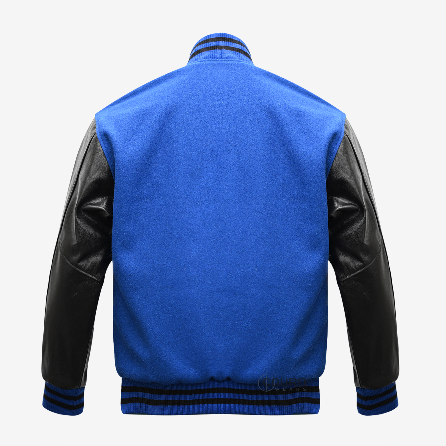 men's blue letterman jacket