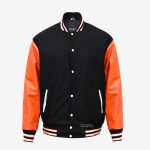 Orange Varsity Jacket Men's