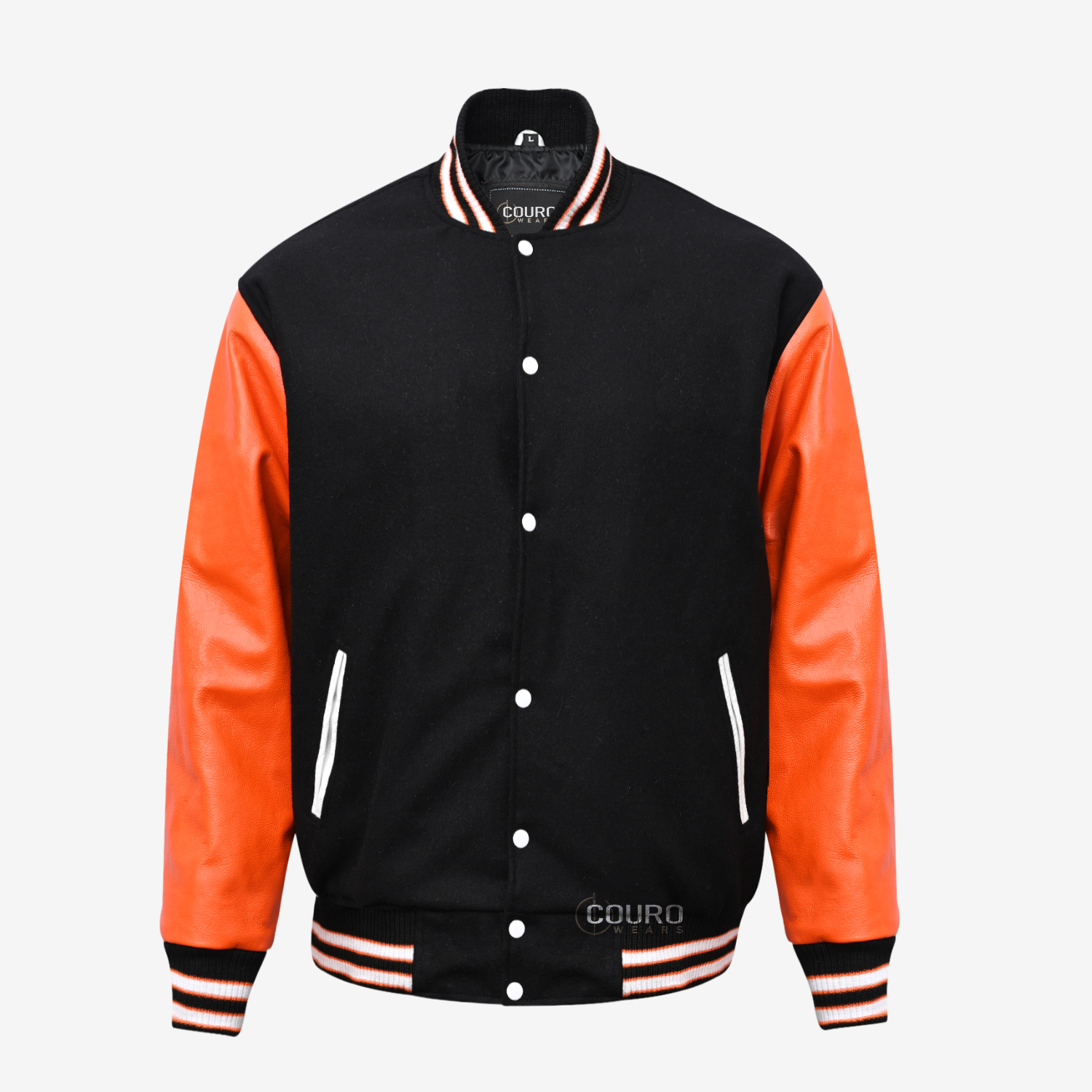 Orange Varsity Jacket Men's
