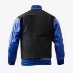 Men's Black And Blue Letterman Jacket