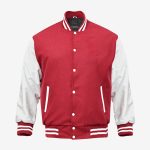 Red And White Letterman Jacket Men