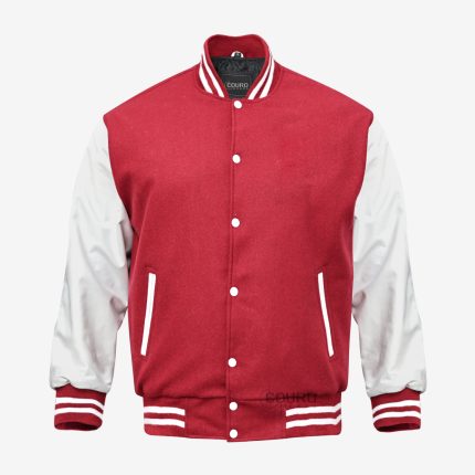 Red And White Letterman Jacket Men