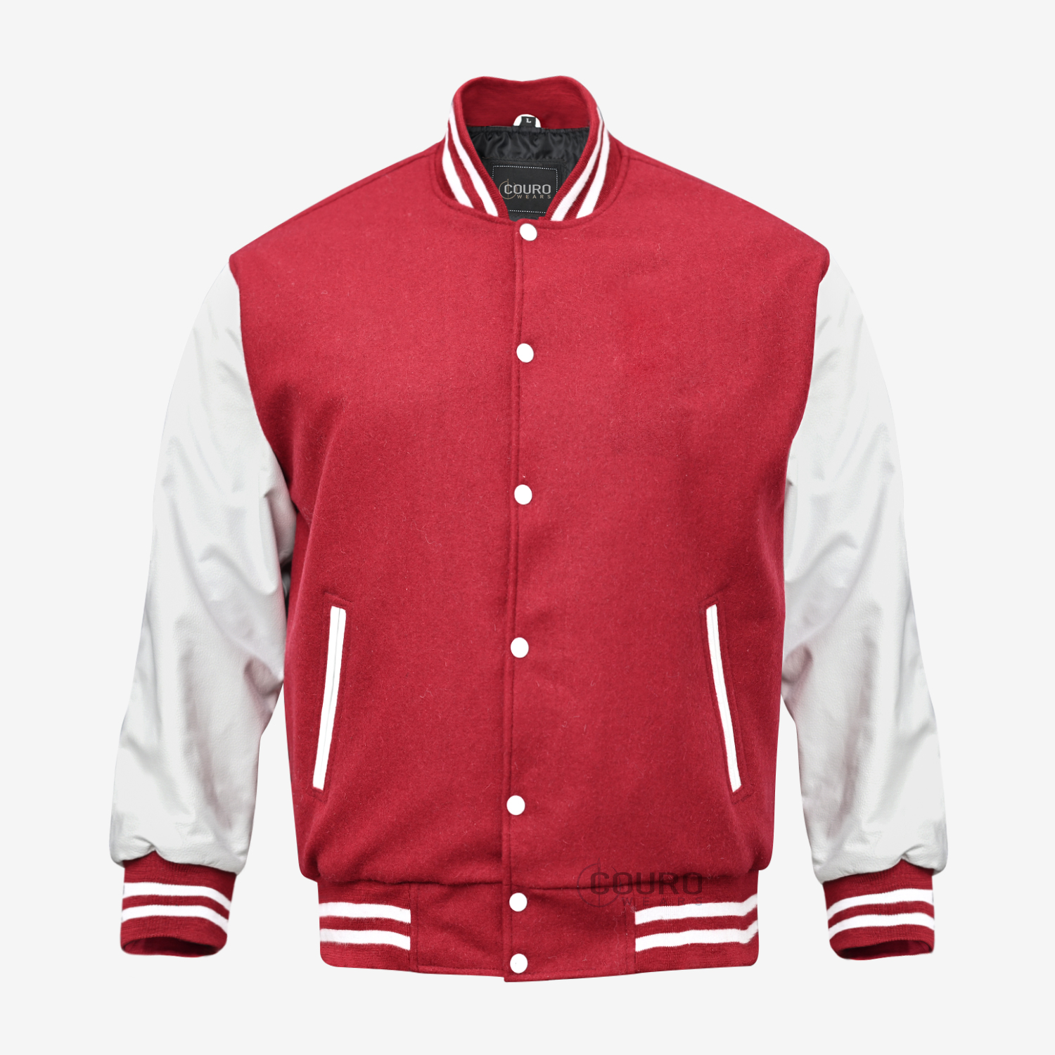 Red And White Letterman Jacket Men