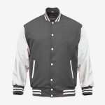 Gray And White Varsity Jacket
