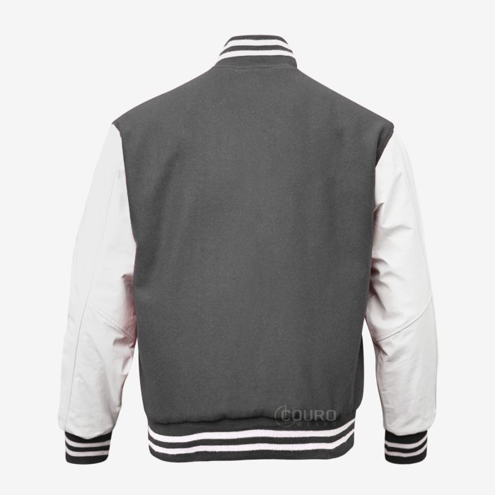 Gray And White Varsity Jacket