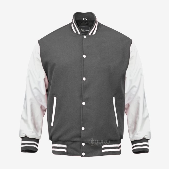 Gray And White Varsity Jacket