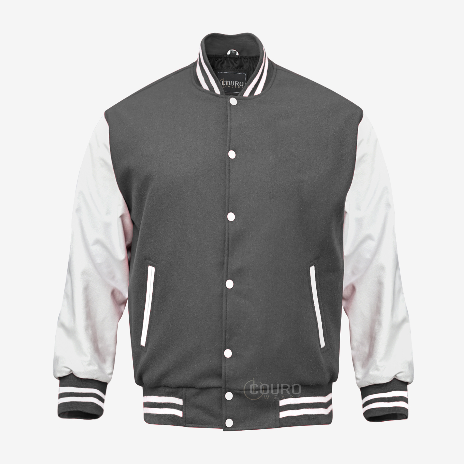 Gray And White Varsity Jacket