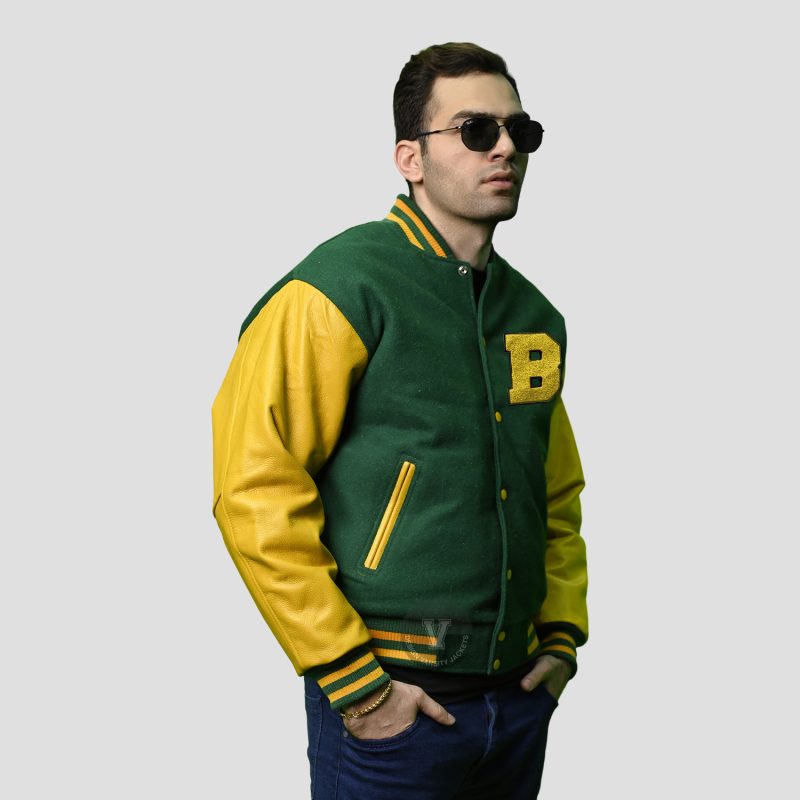 Mens Green Varsity Jacket