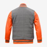 Grey And Orange Varsity Jacket