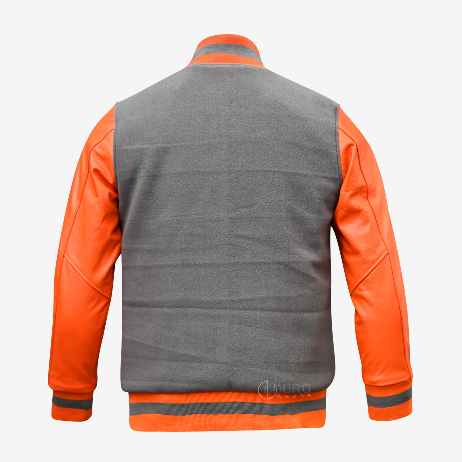 Grey And Orange Varsity Jacket