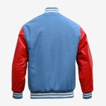 Light Blue And Red Varsity Jacket