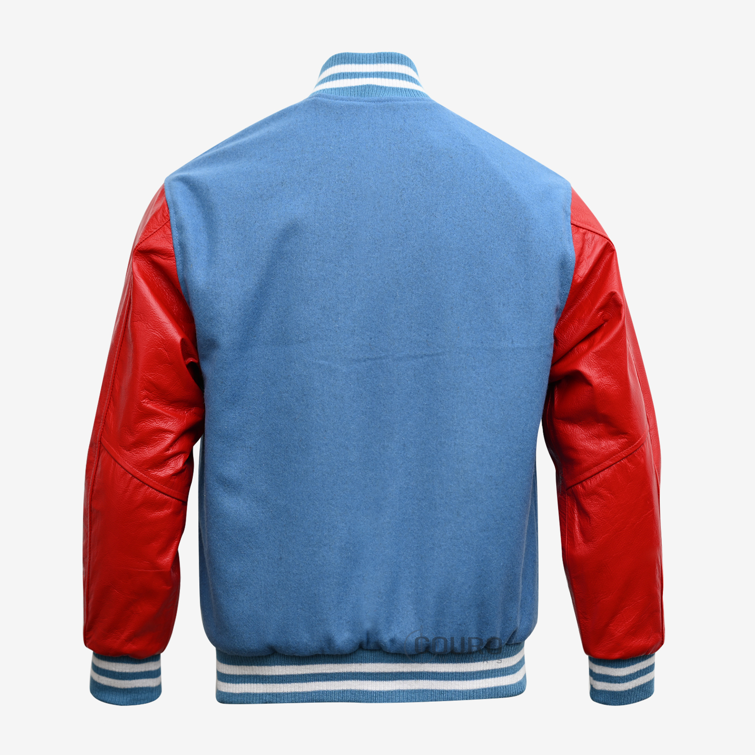 Light Blue And Red Varsity Jacket