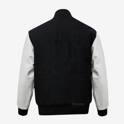 Black And White Letterman Jacket Men