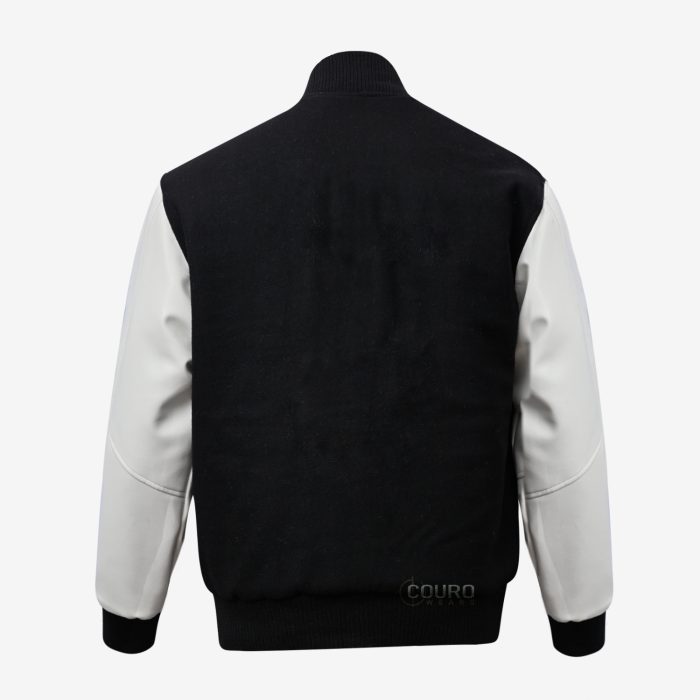 Black And White Letterman Jacket Men