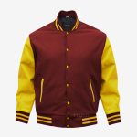 Maroon And Gold Letterman Jacket