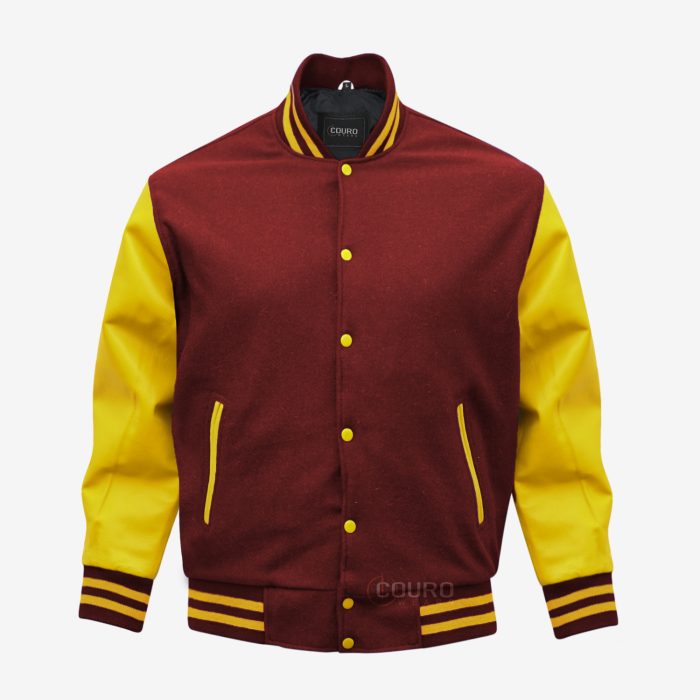 Maroon And Gold Letterman Jacket