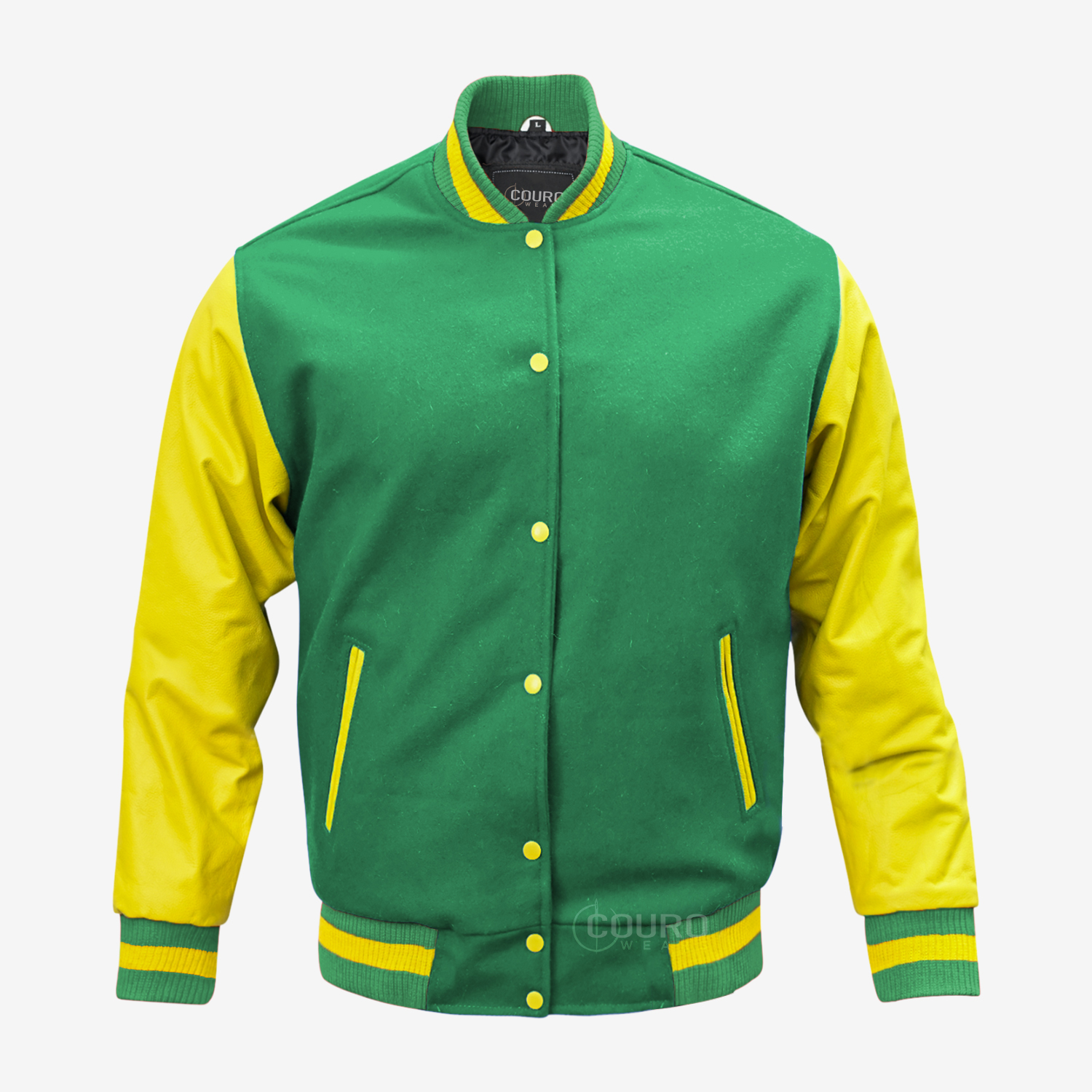 Green And Yellow Letterman Jacket