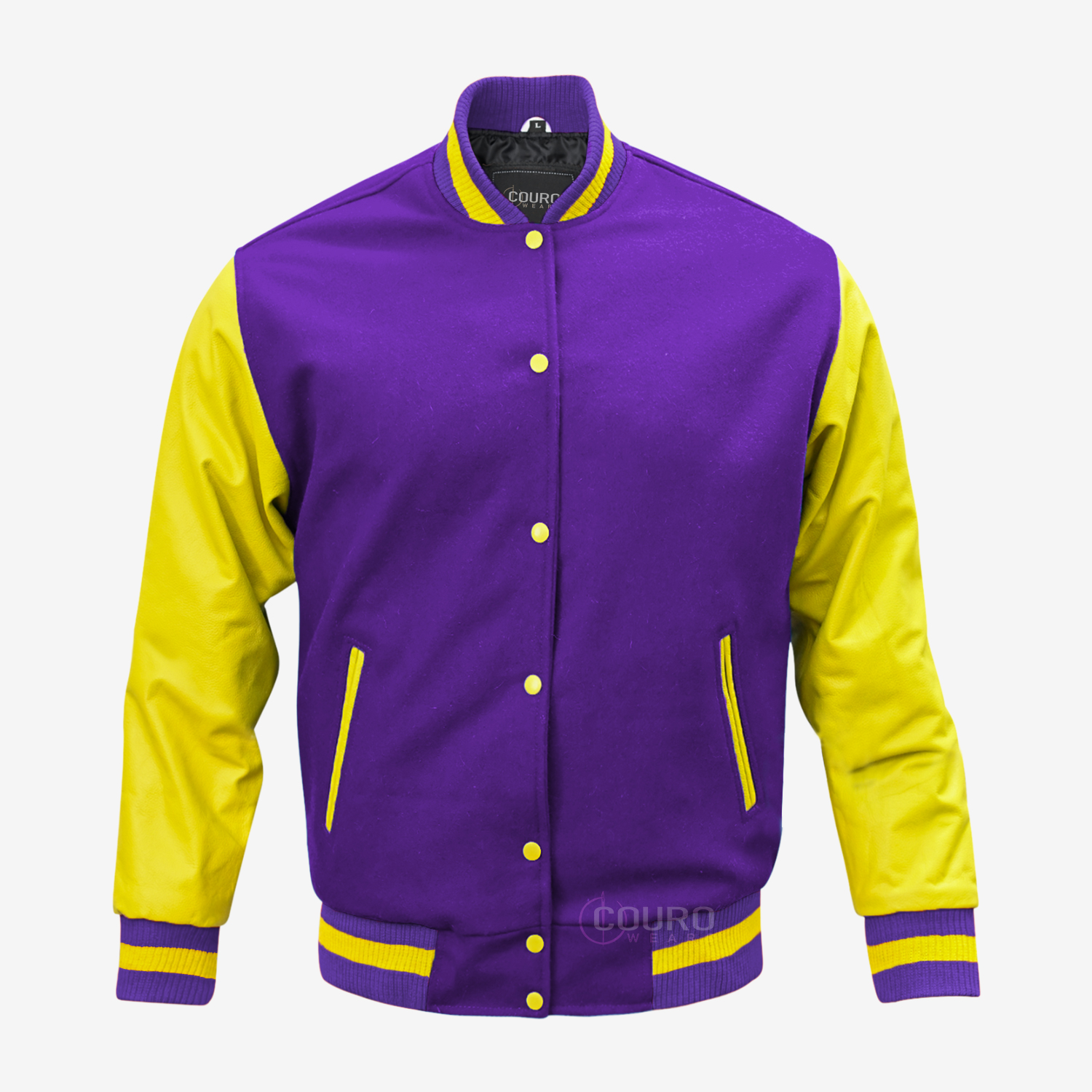 Purple And Gold Letterman Jacket