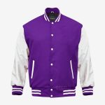 Purple And White Letterman Jacket