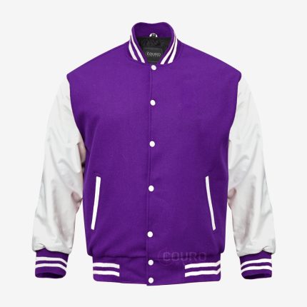 Purple And White Letterman Jacket