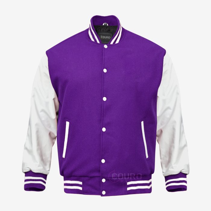 Purple And White Letterman Jacket