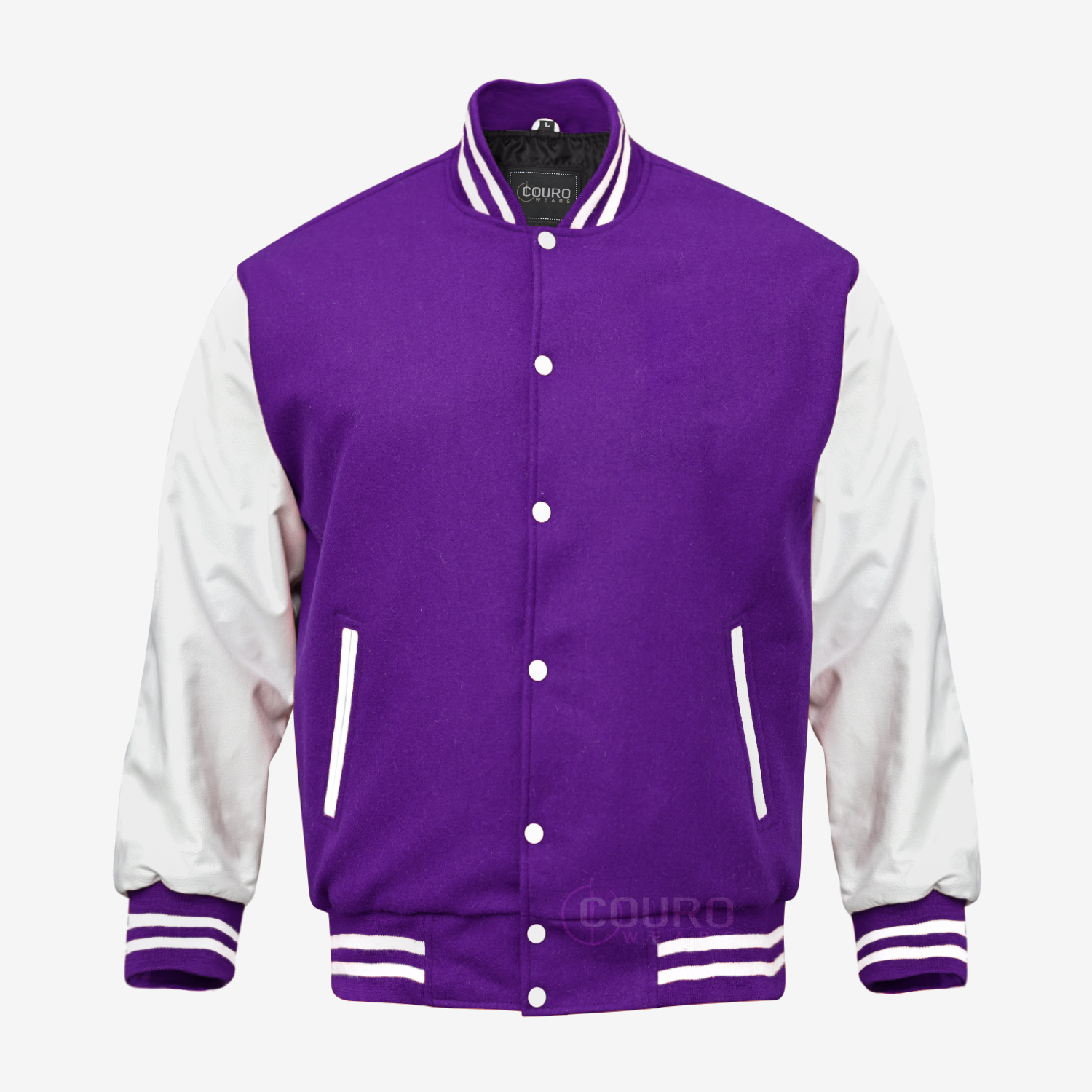 Purple And White Letterman Jacket