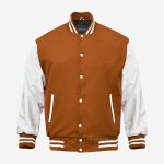 Brown And White Varsity Jacket