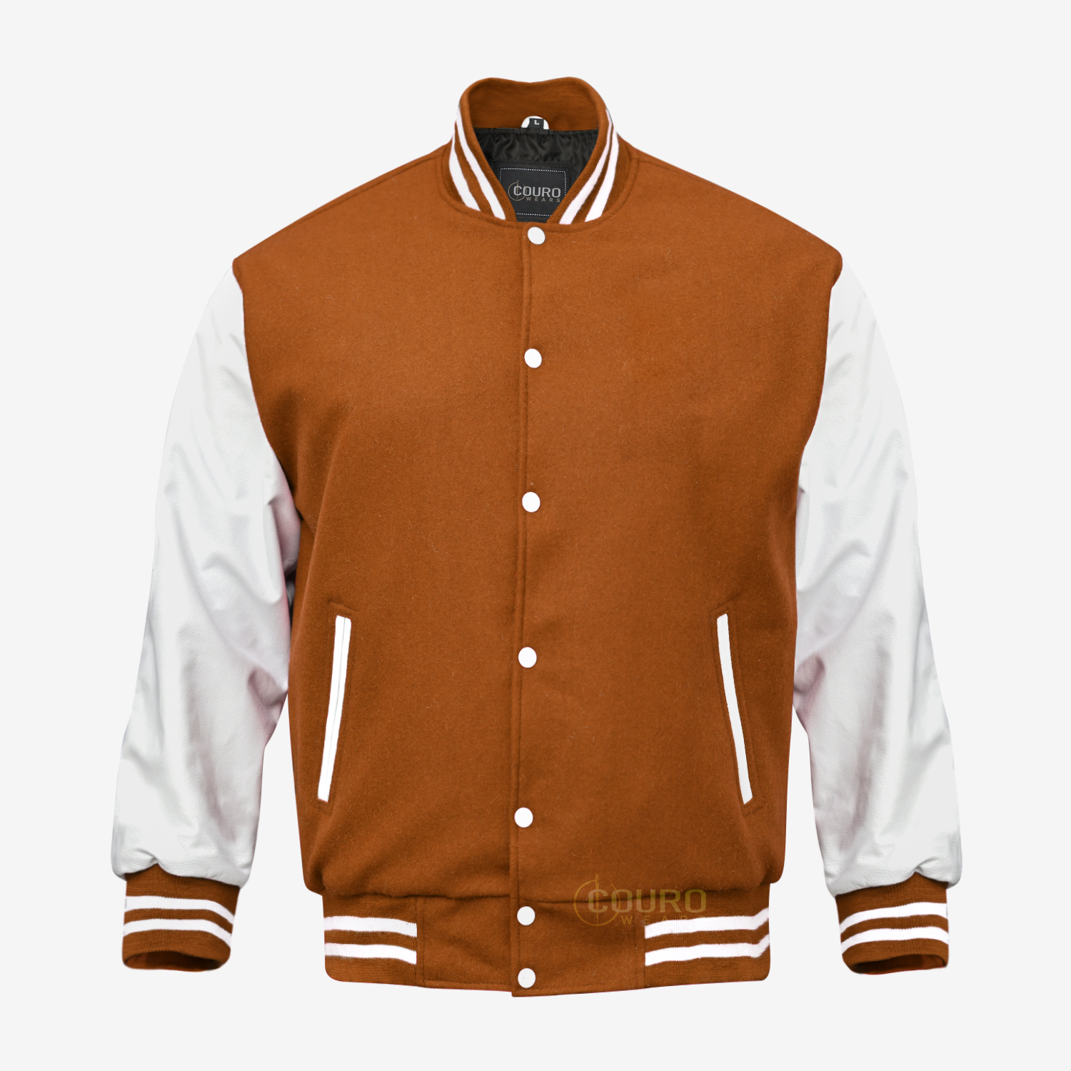 Brown And White Varsity Jacket