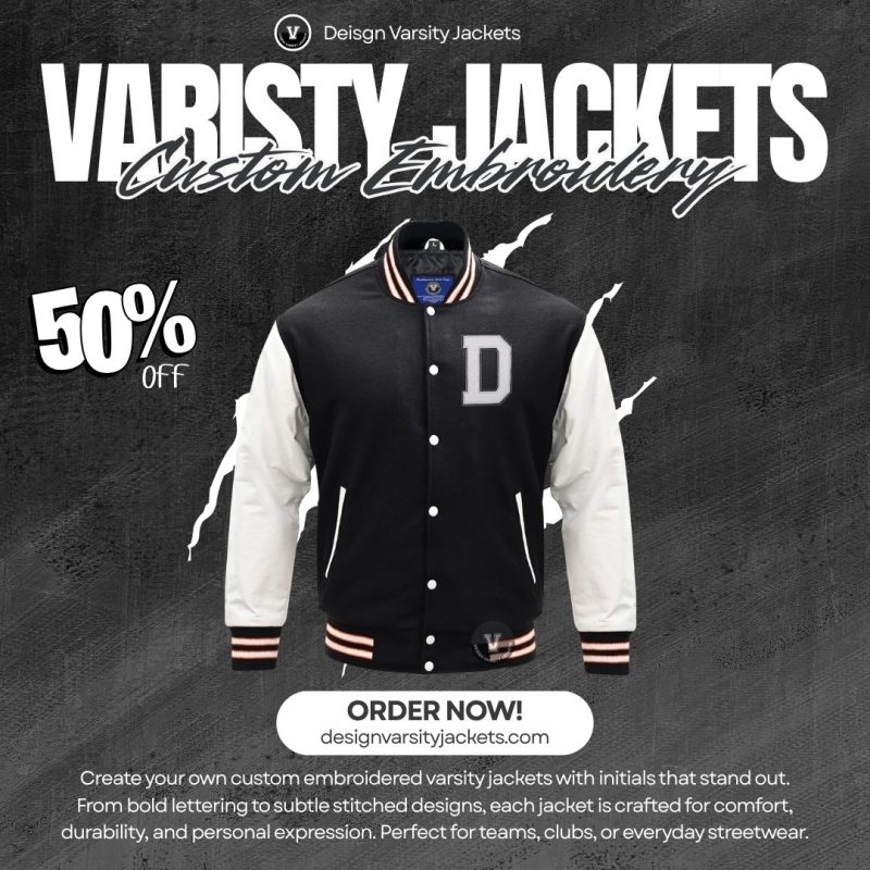Custom Embroidered Varsity Jackets with Initials
