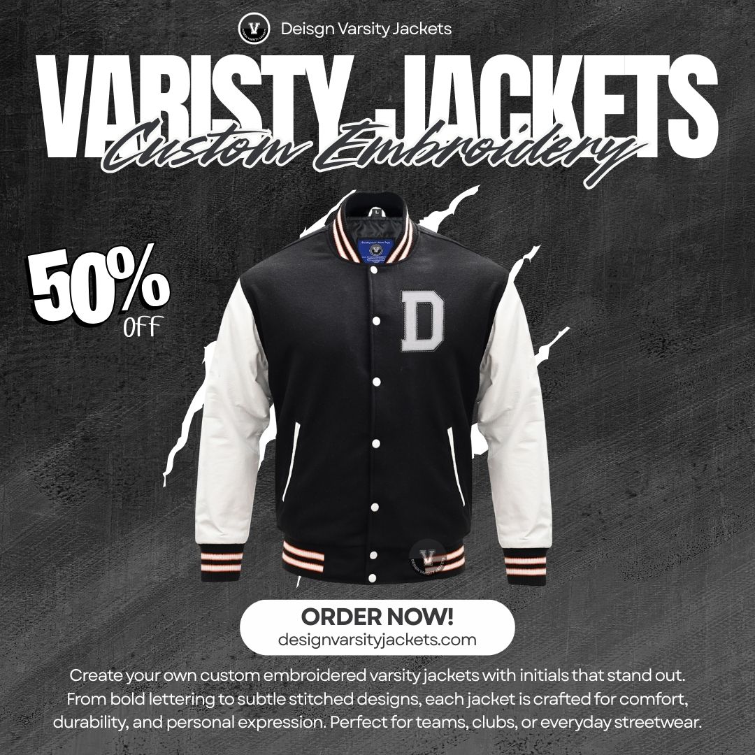Custom Embroidered Varsity Jackets with Initials
