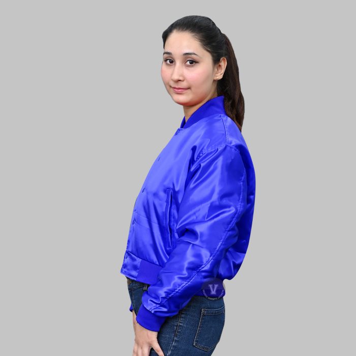 Design Your Blue Satin Baseball Jacket