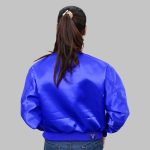 Blue Satin Baseball Jacket