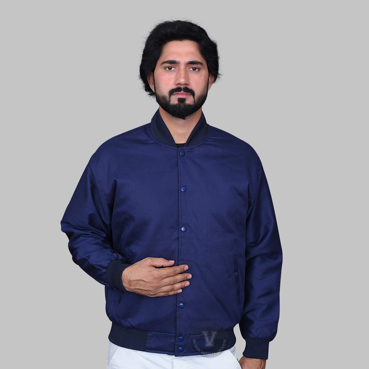 Custom Navy Blue Varsity Jacket