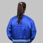 Blue Satin Varsity Jacket