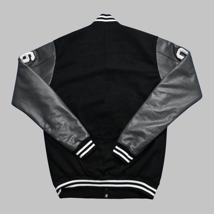 Varsity Jackets Black Wool And Gray Leather