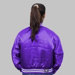 Purple Satin Baseball Jacket