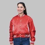 Red Satin Baseball Jacket