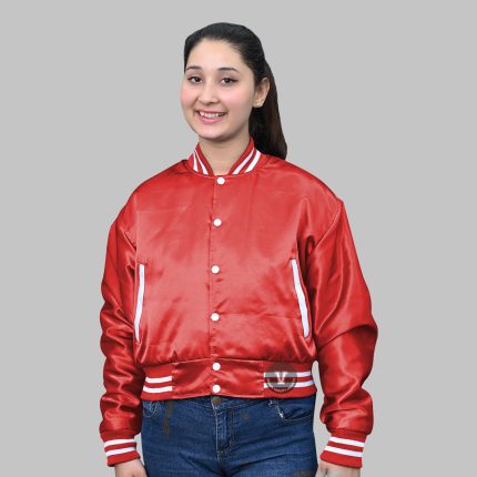 Red Satin Baseball Jacket