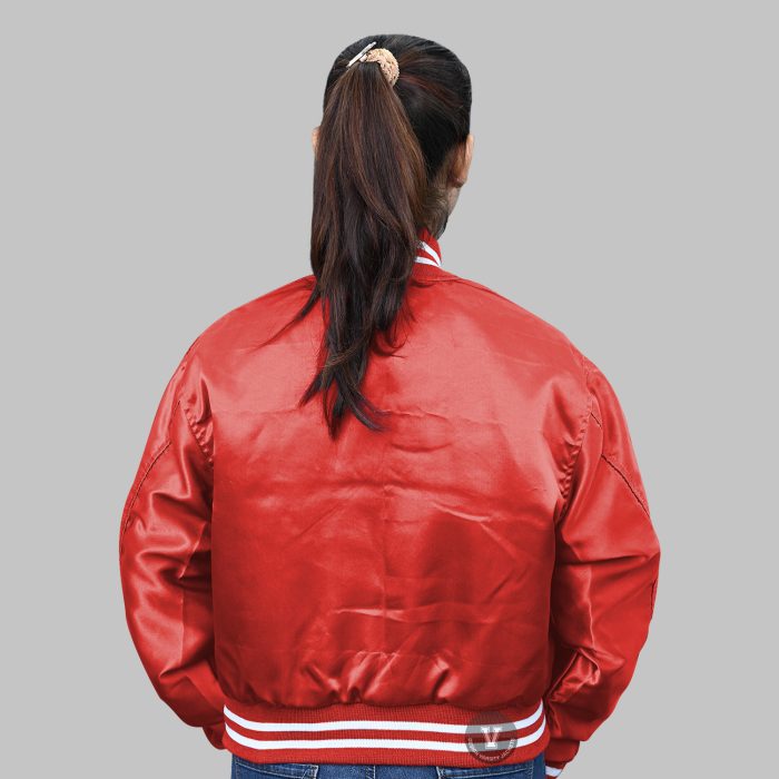 Red Satin Baseball Jacket