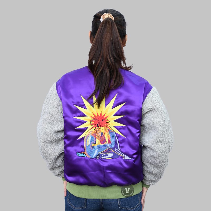 custom embroidered satin jacket