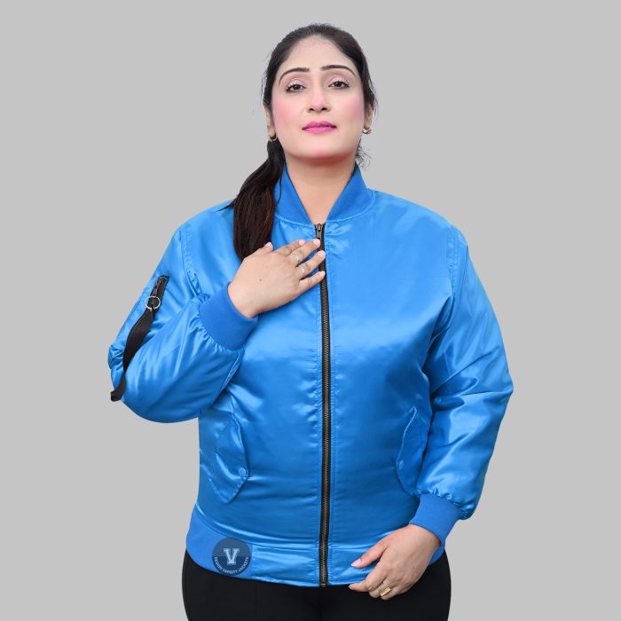 Shop Sky Blue Bomber Jacket