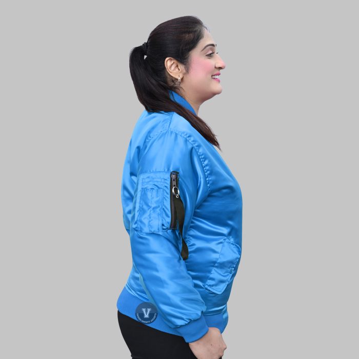 custom Sky Blue Bomber Jacket