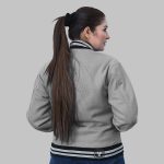 Letterman Jacket Women Grey back
