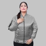 Silver Bomber Jacket Ladies