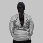 Silver Bomber Jacket Ladies