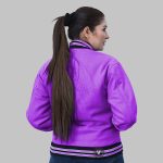 Purple Varsity Jacket Women back