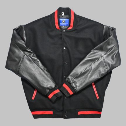Mens Black Letterman Jacket