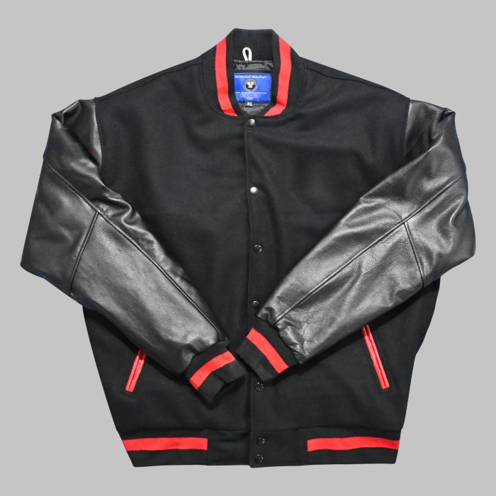 Mens Black Letterman Jacket