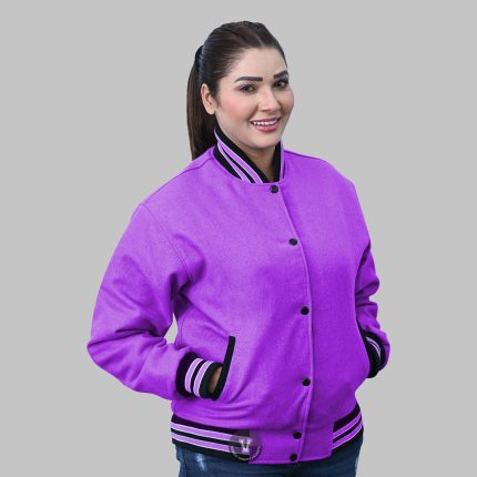 Purple Varsity Jacket for Women
