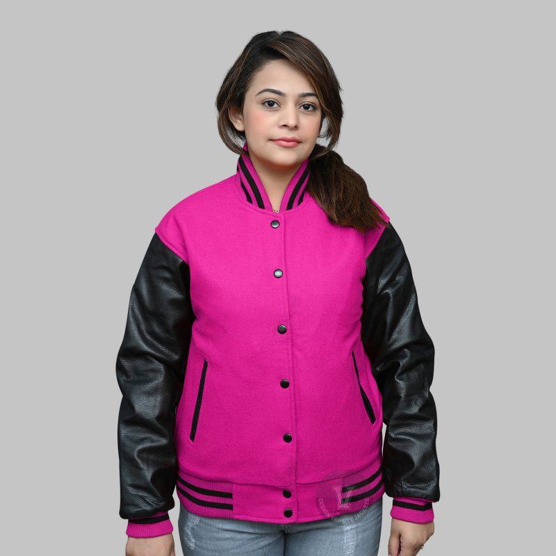 Pink and Black Varsity Jacket